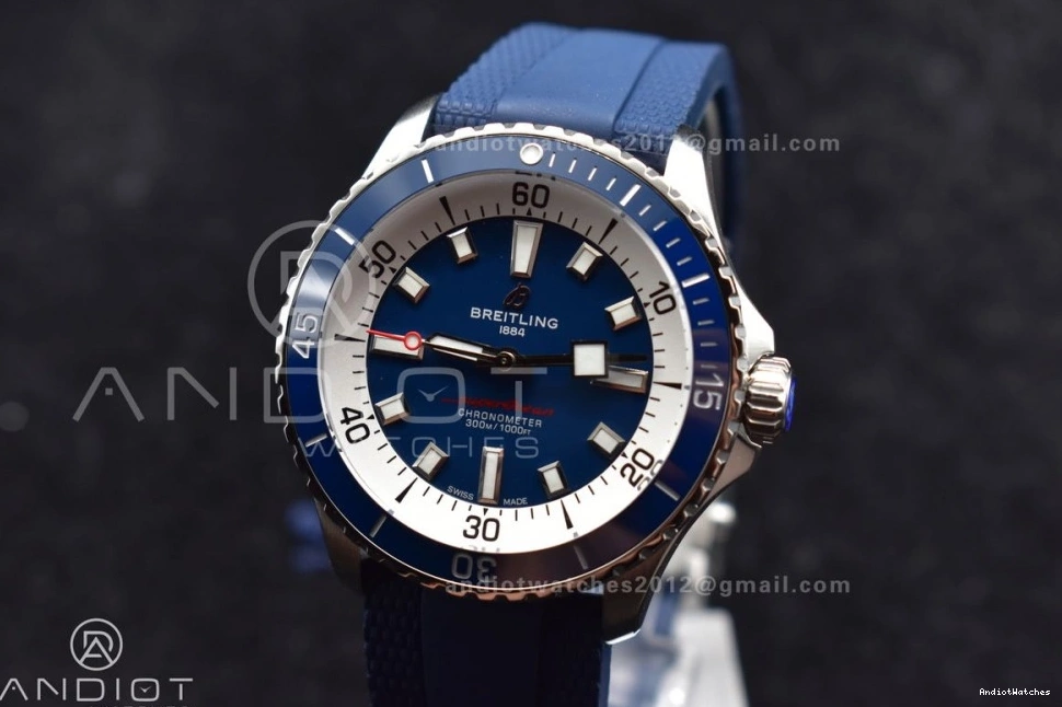 Contemporary Automatic A Blue Edition Best 1168 Dial SS Rubber SuperOcean Blue BLSF on 42 1:1 Strap 0428